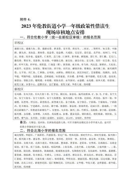 附件4：2023年順德區倫教街道小學一年級政策性借讀生現場審核地點安排_00.jpg