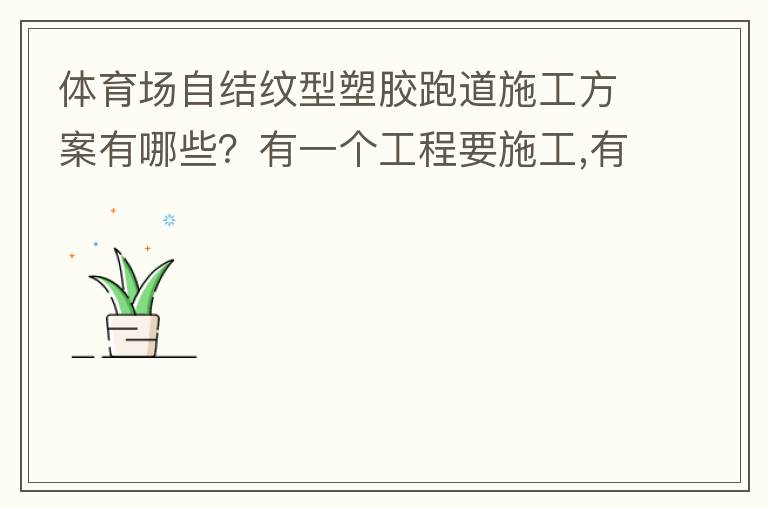 體育場自結紋型塑膠跑道施工方案有哪些？有一個工程要施工,有沒有材料生產廠家或者公司提供報價給我