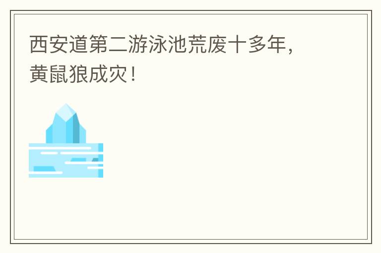 西安道第二游泳池荒廢十多年，黃鼠狼成災！