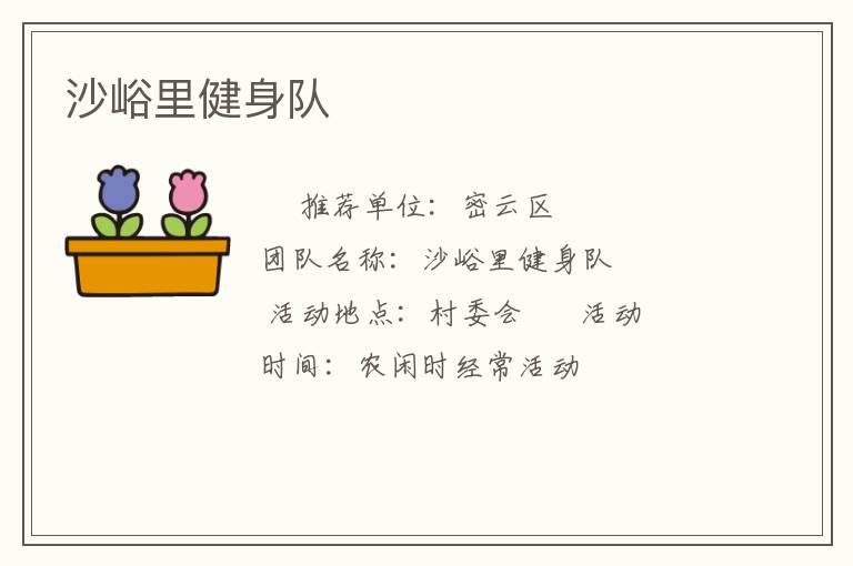 沙峪里健身隊
