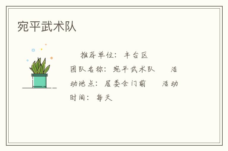 宛平武術(shù)隊