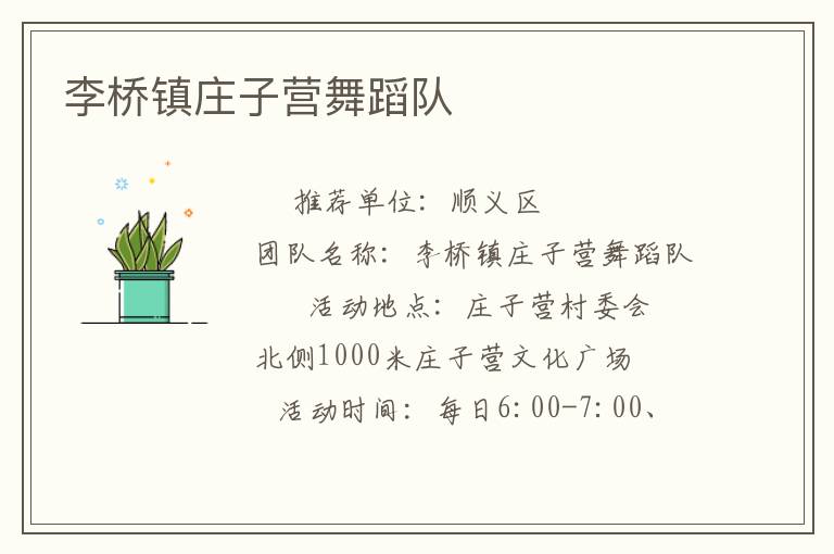 李橋鎮(zhèn)莊子營舞蹈隊