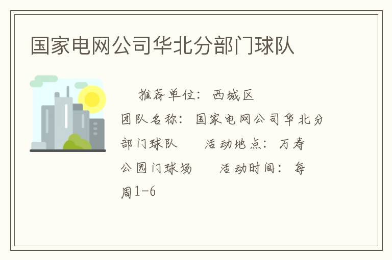 國家電網公司華北分部門球隊