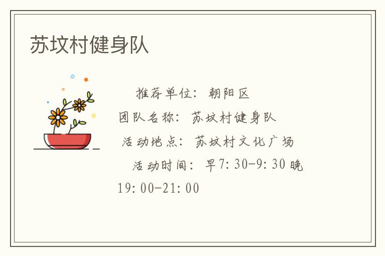 蘇墳村健身隊