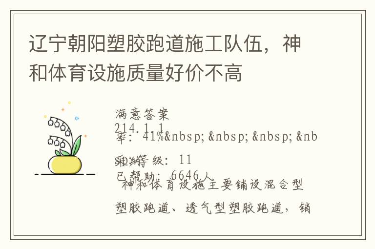 遼寧朝陽塑膠跑道施工隊伍，神和體育設施質量好價不高