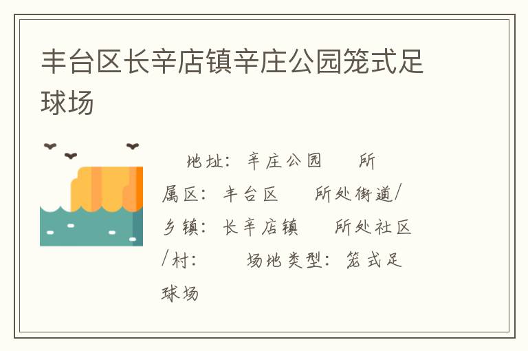 豐臺區長辛店鎮辛莊公園籠式足球場