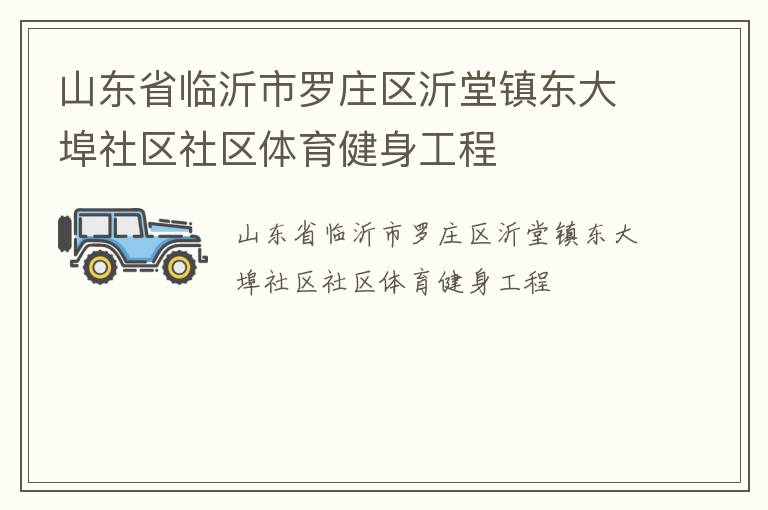山東省臨沂市羅莊區沂堂鎮東大埠社區社區體育健身工程