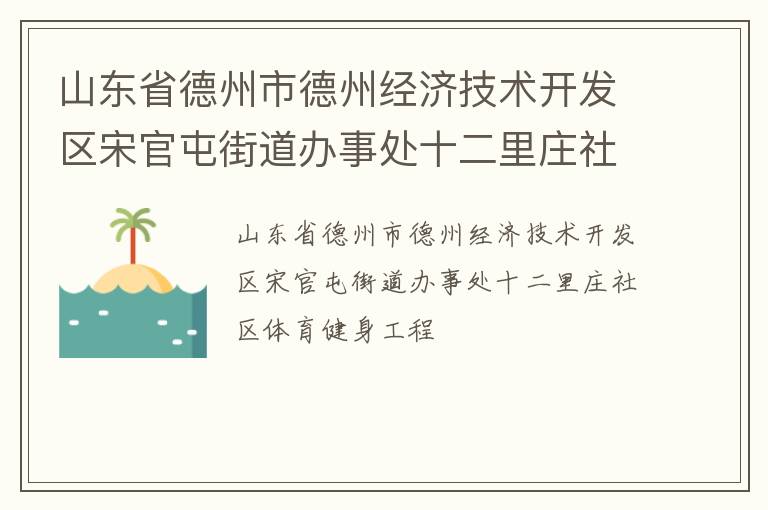 山東省德州市德州經(jīng)濟技術(shù)開發(fā)區(qū)宋官屯街道辦事處十二里莊社區(qū)體育健身工程