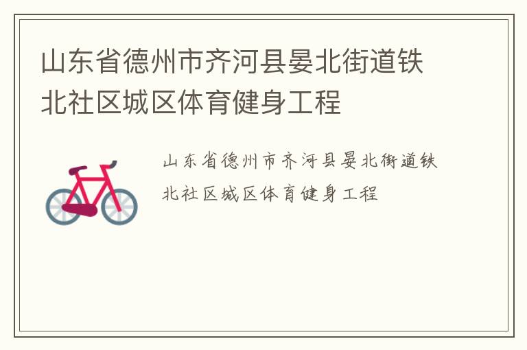 山東省德州市齊河縣晏北街道鐵北社區城區體育健身工程
