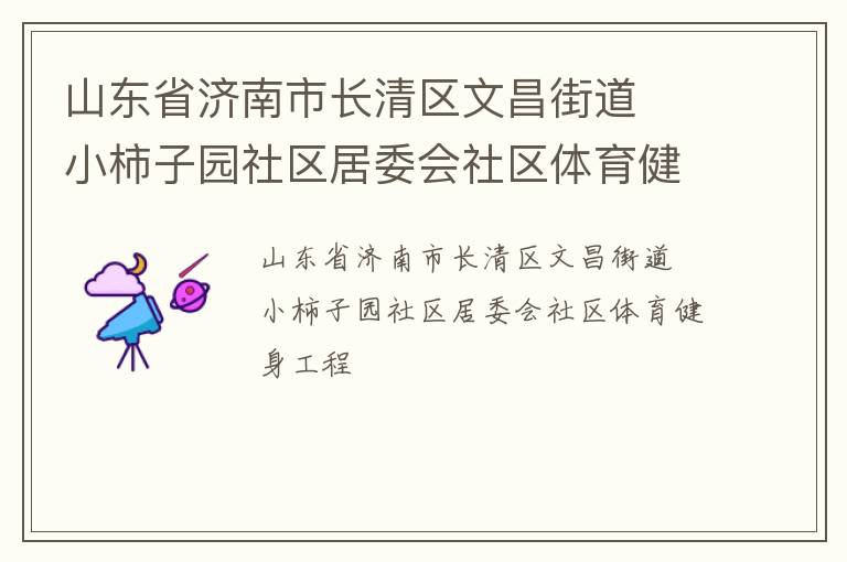山東省濟南市長清區(qū)文昌街道  小柿子園社區(qū)居委會社區(qū)體育健身工程