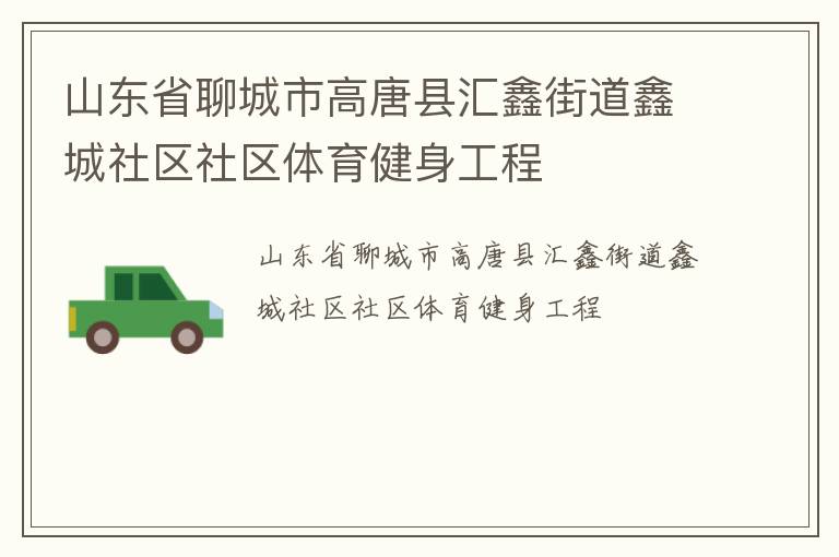 山東省聊城市高唐縣匯鑫街道鑫城社區(qū)社區(qū)體育健身工程