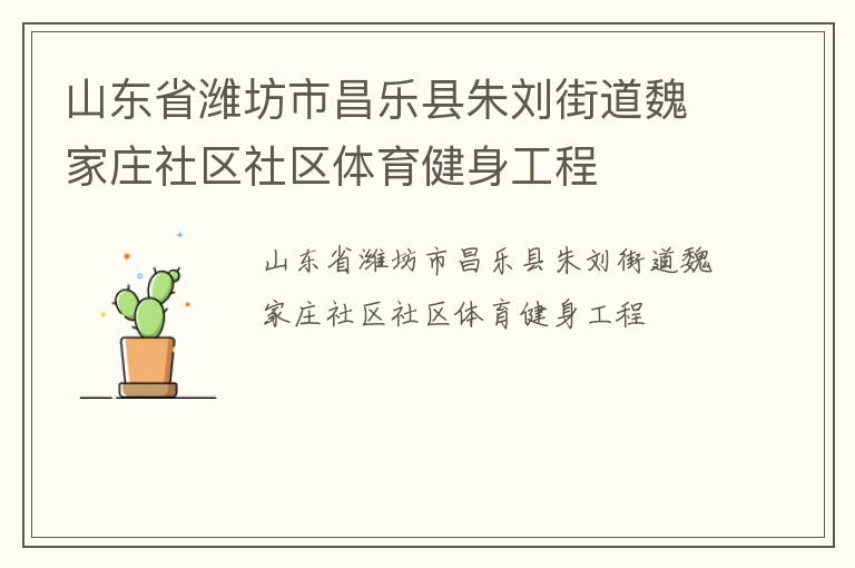 山東省濰坊市昌樂縣朱劉街道魏家莊社區社區體育健身工程