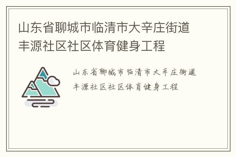 山東省聊城市臨清市大辛莊街道豐源社區社區體育健身工程