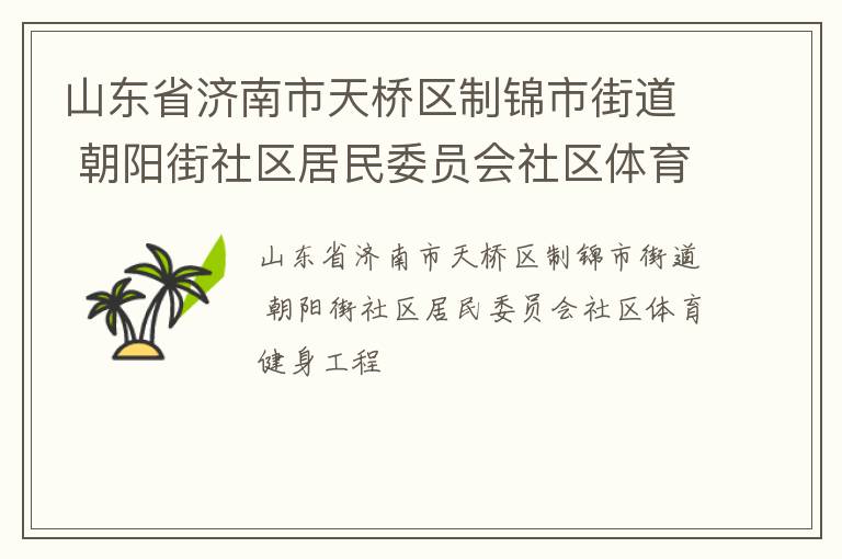 山東省濟南市天橋區(qū)制錦市街道 朝陽街社區(qū)居民委員會社區(qū)體育健身工程