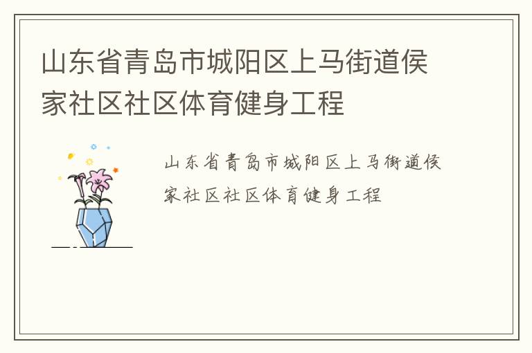 山東省青島市城陽區(qū)上馬街道侯家社區(qū)社區(qū)體育健身工程