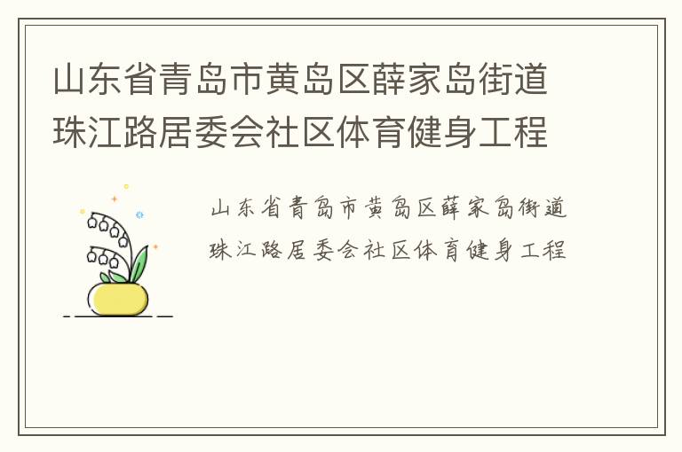 山東省青島市黃島區薛家島街道珠江路居委會社區體育健身工程