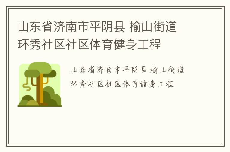 山東省濟(jì)南市平陰縣 榆山街道 環(huán)秀社區(qū)社區(qū)體育健身工程