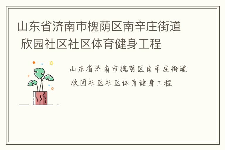山東省濟南市槐蔭區南辛莊街道 欣園社區社區體育健身工程