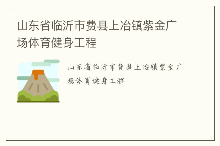 山東省臨沂市費縣上冶鎮紫金廣場體育健身工程