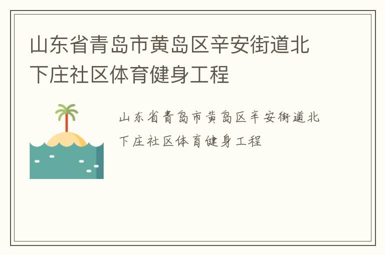 山東省青島市黃島區辛安街道北下莊社區體育健身工程