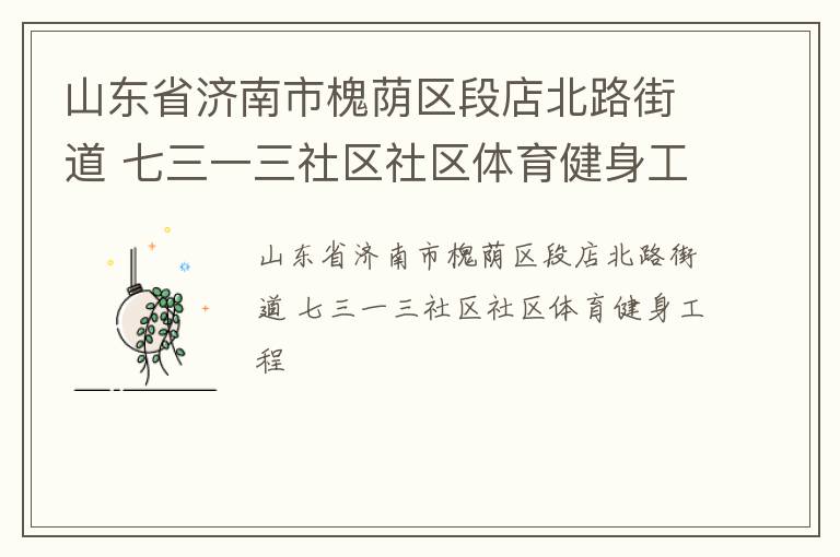 山東省濟南市槐蔭區段店北路街道 七三一三社區社區體育健身工程
