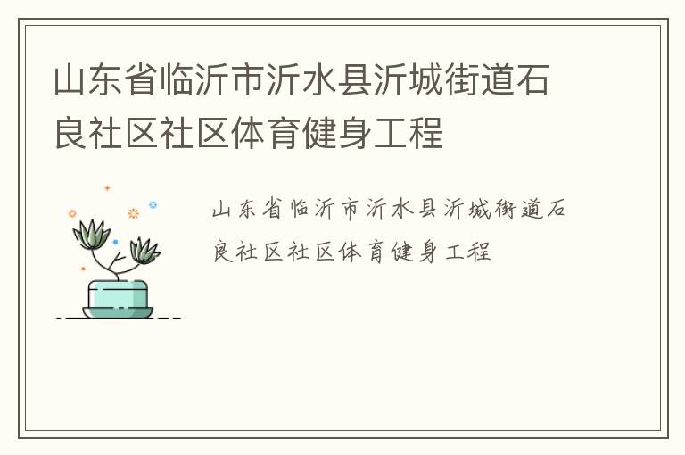 山東省臨沂市沂水縣沂城街道石良社區社區體育健身工程