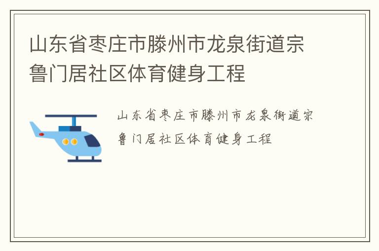 山東省棗莊市滕州市龍泉街道宗魯門居社區體育健身工程