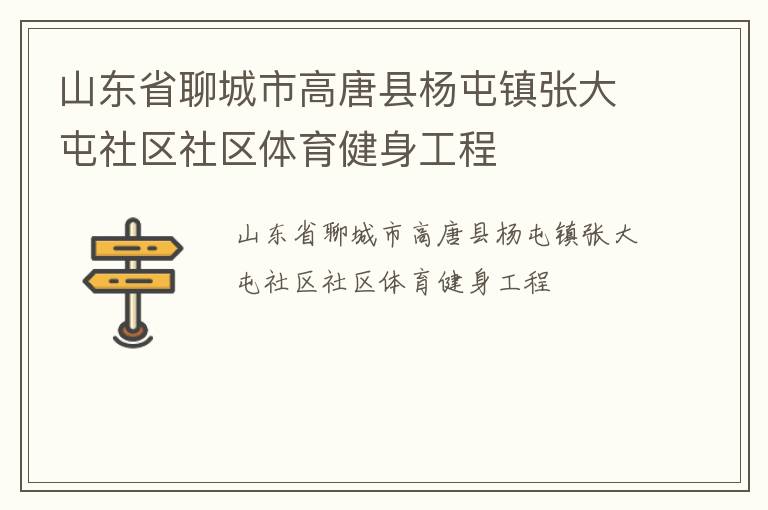 山東省聊城市高唐縣楊屯鎮張大屯社區社區體育健身工程