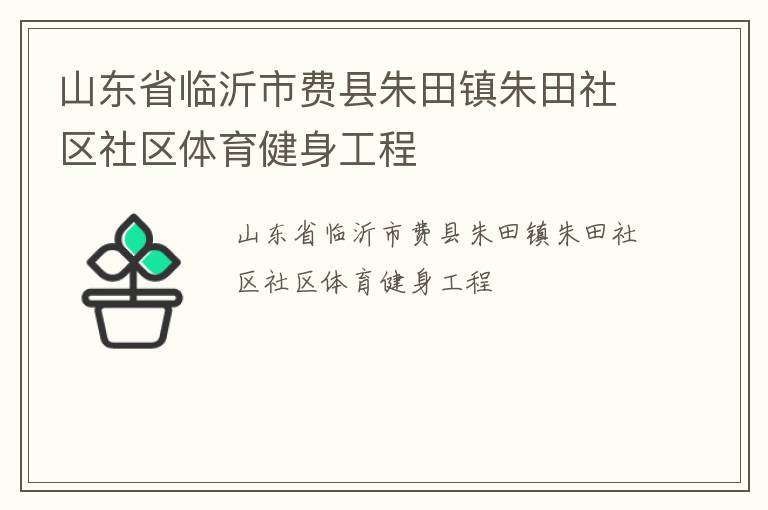 山東省臨沂市費縣朱田鎮朱田社區社區體育健身工程