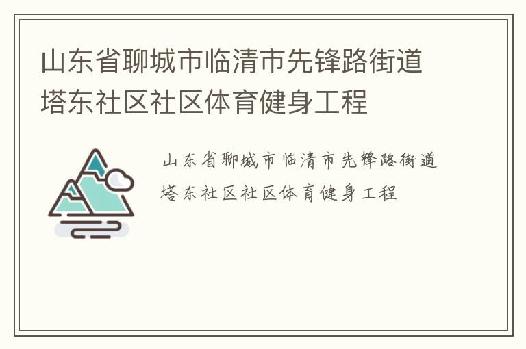 山東省聊城市臨清市先鋒路街道塔東社區社區體育健身工程