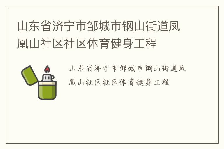 山東省濟寧市鄒城市鋼山街道鳳凰山社區社區體育健身工程