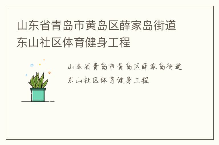 山東省青島市黃島區薛家島街道東山社區體育健身工程