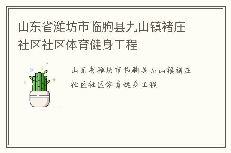 山東省濰坊市臨朐縣九山鎮褚莊社區社區體育健身工程