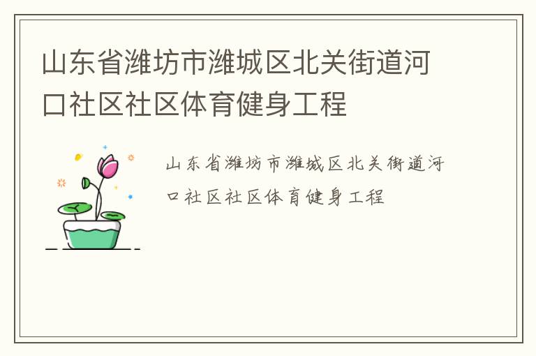 山東省濰坊市濰城區北關街道河口社區社區體育健身工程
