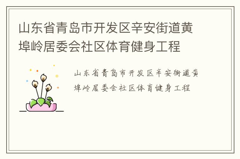 山東省青島市開發區辛安街道黃埠嶺居委會社區體育健身工程