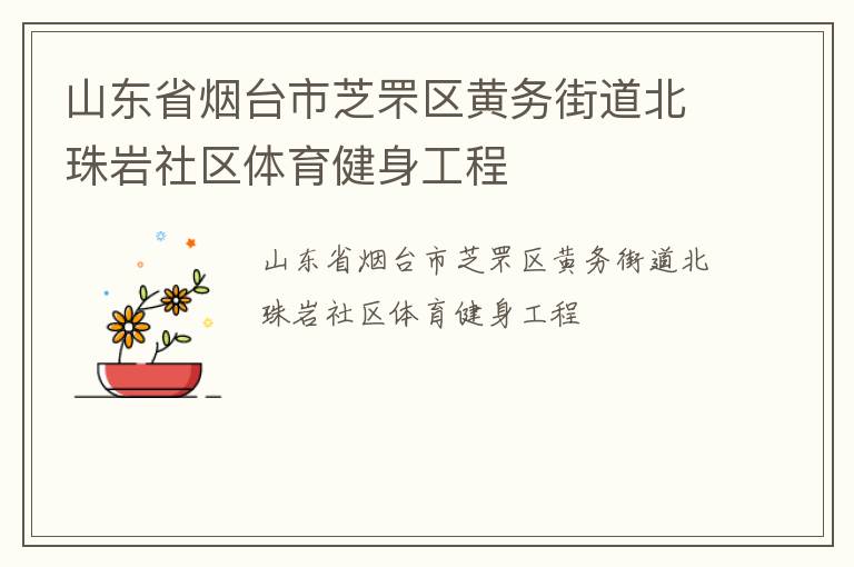 山東省煙臺市芝罘區(qū)黃務街道北珠巖社區(qū)體育健身工程