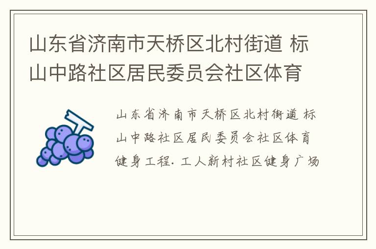 山東省濟南市天橋區北村街道 標山中路社區居民委員會社區體育健身工程.工人新村社區健身廣場