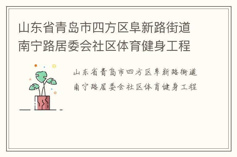 山東省青島市四方區阜新路街道南寧路居委會社區體育健身工程