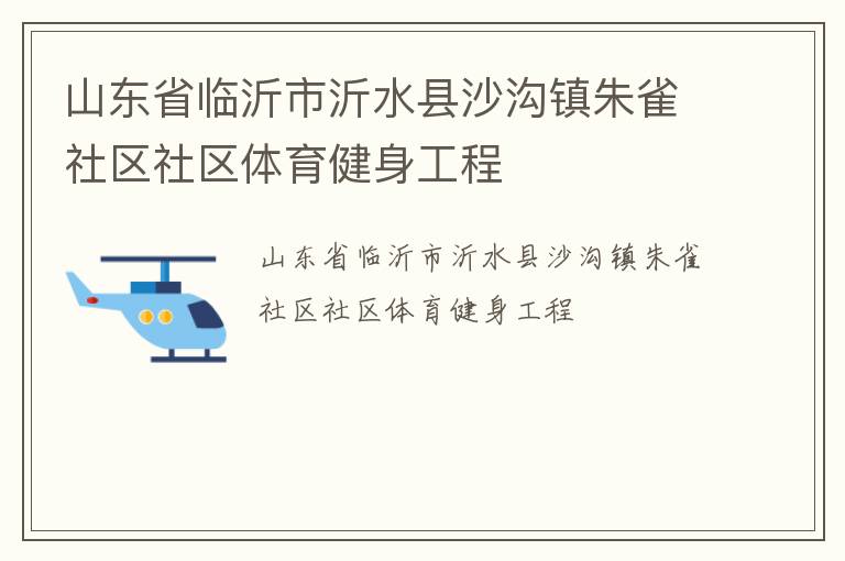 山東省臨沂市沂水縣沙溝鎮(zhèn)朱雀社區(qū)社區(qū)體育健身工程