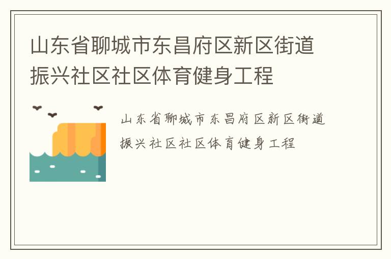 山東省聊城市東昌府區新區街道振興社區社區體育健身工程