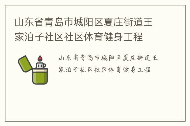 山東省青島市城陽區夏莊街道王家泊子社區社區體育健身工程