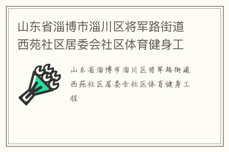 山東省淄博市淄川區將軍路街道西苑社區居委會社區體育健身工程