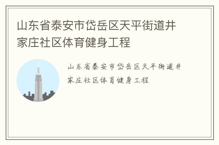 山東省泰安市岱岳區天平街道井家莊社區體育健身工程