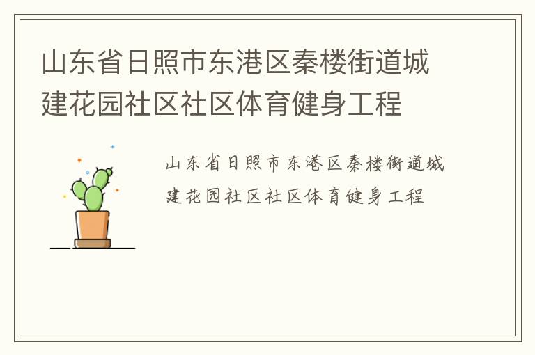 山東省日照市東港區秦樓街道城建花園社區社區體育健身工程