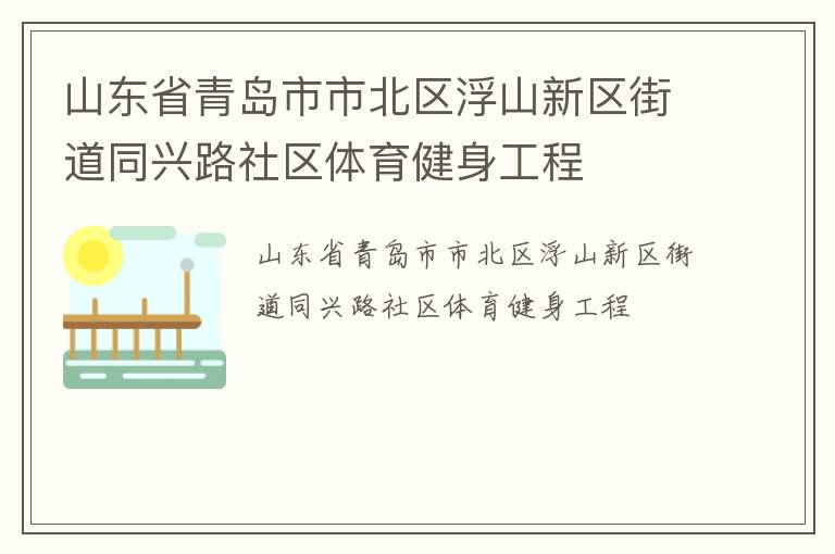 山東省青島市市北區浮山新區街道同興路社區體育健身工程