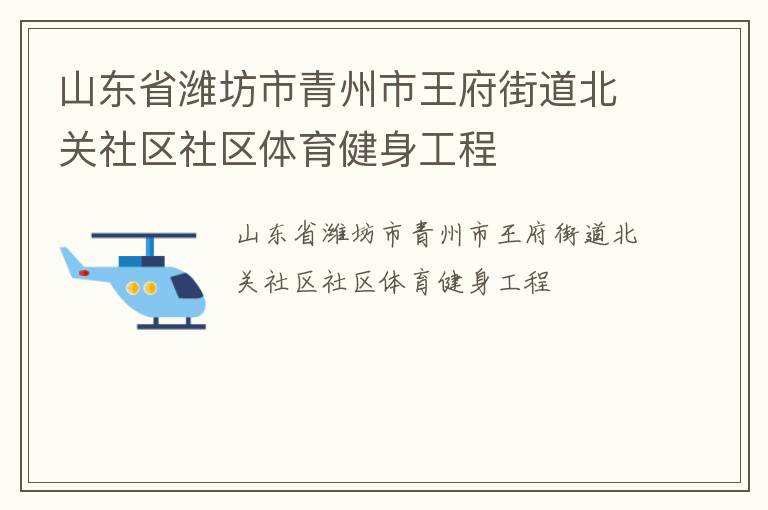 山東省濰坊市青州市王府街道北關社區社區體育健身工程