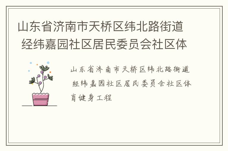 山東省濟南市天橋區緯北路街道 經緯嘉園社區居民委員會社區體育健身工程