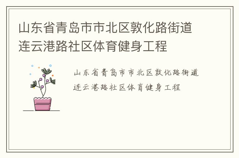 山東省青島市市北區敦化路街道連云港路社區體育健身工程