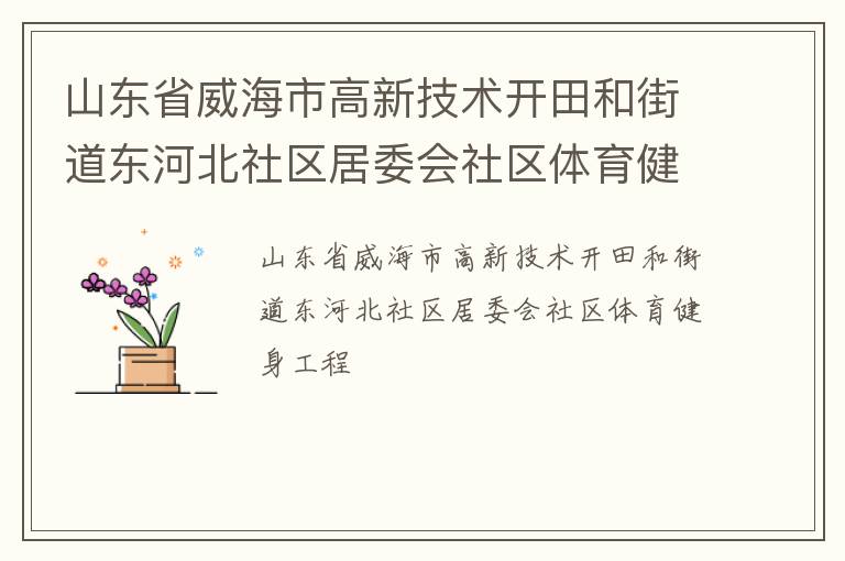山東省威海市高新技術開田和街道東河北社區居委會社區體育健身工程