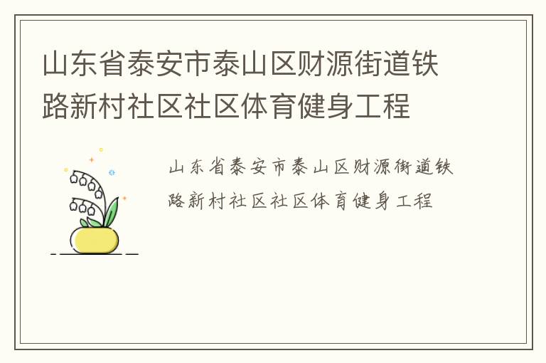 山東省泰安市泰山區財源街道鐵路新村社區社區體育健身工程